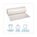 Low-density Waste Can Liners, 33 Gal, 0.6 Mil, 33 X 39, White, 25 Bags/roll, 6 Rolls/carton