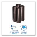 Recycled Low-density Polyethylene Can Liners, 60 Gal, 1.2 Mil, 38" X 58", Black, 10 Bags/roll, 10 Rolls/carton