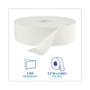 Jrt Bath Tissue, Jumbo, Septic Safe, 2-ply, White, 3.5" X 2,000 Ft, 12" Dia, 6 Rolls/carton