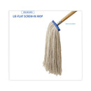 Mop Head, Economical Lie-flat Head, Cotton Fiber, 20 Oz, White, 12/carton