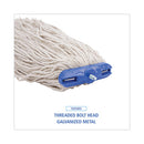 Mop Head, Economical Lie-flat Head, Cotton Fiber, 20 Oz, White, 12/carton