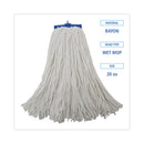 Mop Head, Economical Lie-flat Head, Rayon Fiber, 20oz, White, 12/carton