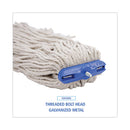 Cut-end Lie-flat Wet Mop Head, Cotton, 24oz, White, 12/carton