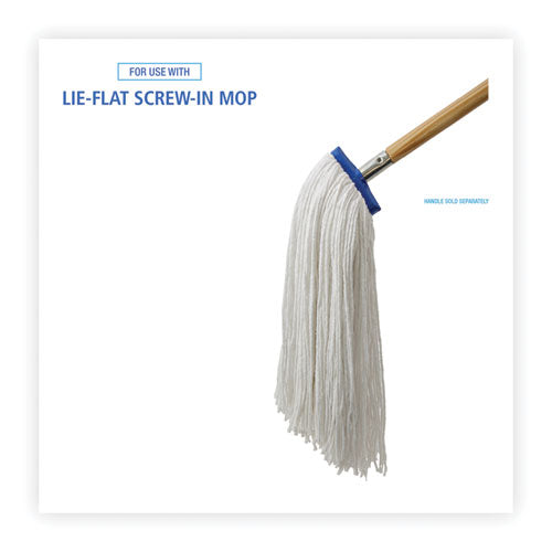 Cut-end Lie-flat Wet Mop Head, Rayon, 24oz, White, 12/carton