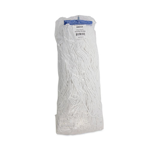 Cut-end Lie-flat Wet Mop Head, Rayon, 24oz, White