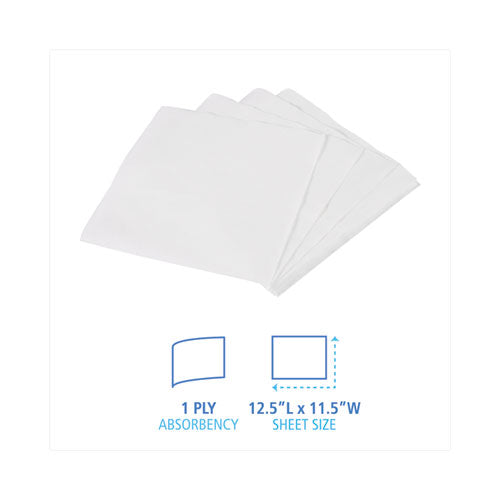 Office Packs Lunch Napkins, 1-ply, 12 X 12, White, 2,400/carton