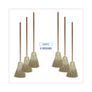 Corn/fiber Brooms, Corn/synthetic Fiber Bristles, 60" Overall Length, Gray/natural, 6/carton