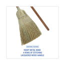 Corn/fiber Brooms, Corn/synthetic Fiber Bristles, 60" Overall Length, Gray/natural, 6/carton