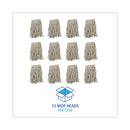 Mop Head, Cotton, Cut-end, White, 4-ply,