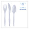 Three-piece Cutlery Kit, Fork/knife/teaspoon, Polypropylene, White, 250/carton