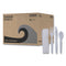 Four-piece Cutlery Kit, Fork/knife/napkin/teaspoon, Heavyweight, White, 250/carton