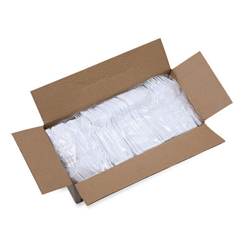 Heavyweight Polystyrene Cutlery, Fork, White, 1000/carton