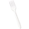 Mediumweight Polypropylene Cutlery, Fork, White, 1000/carton