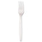 Mediumweight Polystyrene Cutlery, Fork, White, 100/box