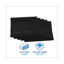 Linear Low Density Industrial Can Liners, 60 Gal, 1.7 Mil, 38 X 58, Black, 100/carton