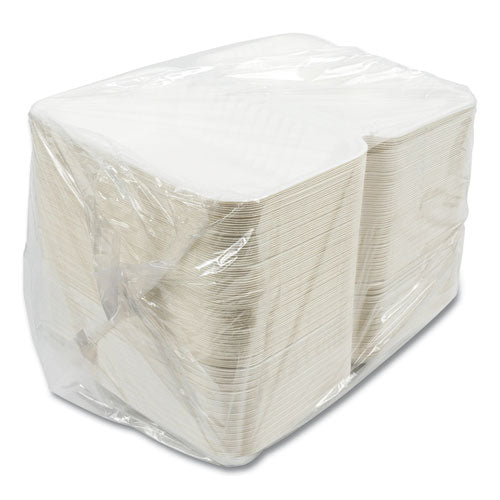 Bagasse Pfas-free Food Containers, Hoagie/hinged Lid, 1-compartment, 6 X 3 X 9, White, Bamboo/sugarcane, 250/carton