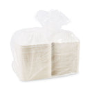 Bagasse Food Containers, Hinged-lid, 1-compartment 6 X 6 X 3.19, White, Sugarcane, 125/sleeve, 4 Sleeves/carton