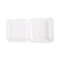 Bagasse Food Containers, Hinged-lid, 1-compartment 9 X 9 X 3.19, White,  Sugarcane, 100/sleeve, 2 Sleeves/carton