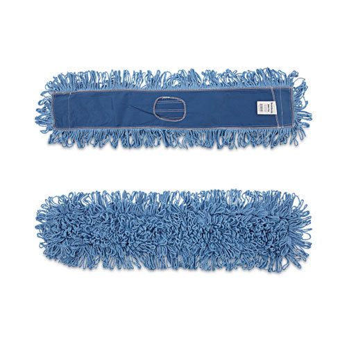 Dry Mopping Kit, 36 X 5 Blue Blended Synthetic Head, 60" Natural Wood/metal Handle