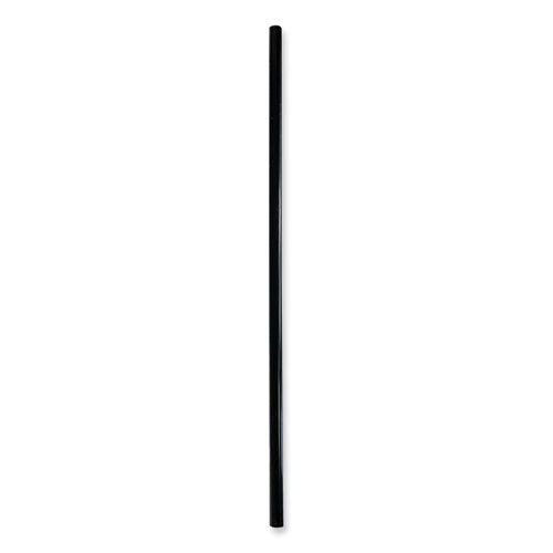 Wrapped Jumbo Straws, 7.75", Polypropylene, Black, 250/pack, 50 Packs/carton