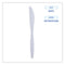 Heavyweight Wrapped Polypropylene Cutlery, Knife, White, 1,000/carton