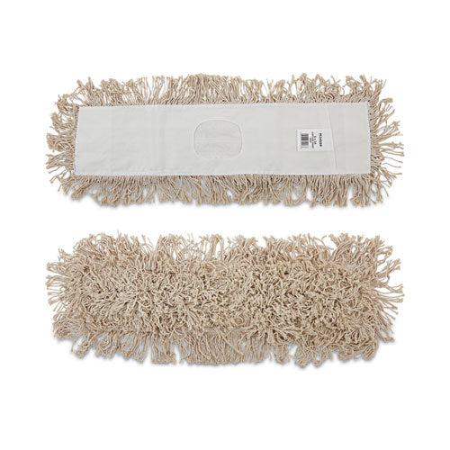 Cotton Dry Mopping Kit, 24 X 5 Natural Cotton Head, 60" Natural Wood Handle