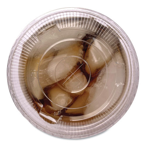 Crystal-clear Cold Cup Straw-slot Lids, Fits 9 To 10 Oz Pet Cups, 1,000/carton