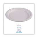 Bagasse Dinnerware, Plate, 10" Dia, White, 500/carton