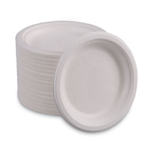 Bagasse Dinnerware, Plate, 6" Dia, White, 1,000/carton