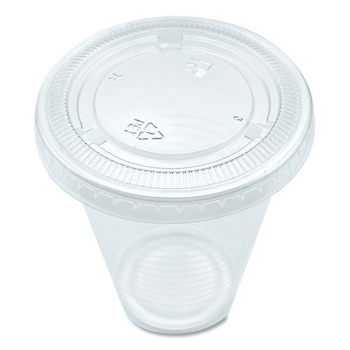 Souffle/portion Cup Lids, Fits 3.25 Oz To 5.5 Oz Portion Cups, Clear, 2,500/pack