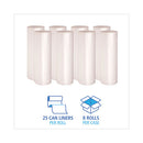 High Density Industrial Can Liners Coreless Rolls, 60 Gal, 13 Microns, 38 X 60, Natural, 25 Bags/roll, 8 Rolls/carton