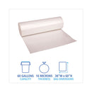 High Density Industrial Can Liners Coreless Rolls, 60 Gal, 16 Microns, 38 X 60, Natural, 25 Bags/roll, 8 Rolls/carton