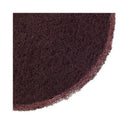 Deep Scrub Pads, 16" Diameter, Maroon, 10/carton