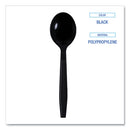 Heavyweight Wrapped Polypropylene Cutlery, Soup Spoon, Black, 1,000/carton