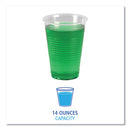 Translucent Plastic Cold Cups, 14 Oz, Polypropylene, 50/pack