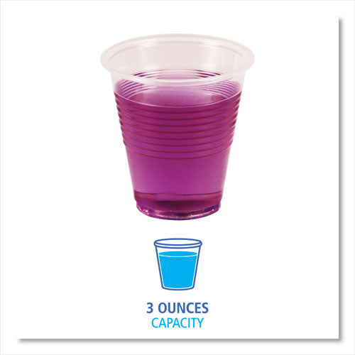 Translucent Plastic Cold Cups, 3 Oz, Polypropylene, 125 Cups/sleeve, 20 Sleeves/carton