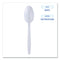 Heavyweight Wrapped Polypropylene Cutlery, Teaspoon, White, 1,000/carton