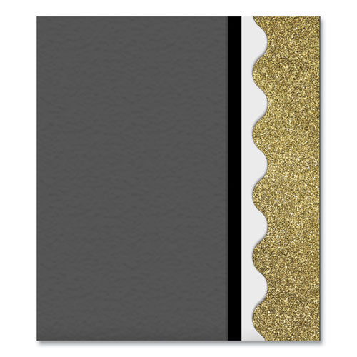 Scalloped Borders, 2.25" X 3 Ft, Gold Glitter, 13/pack