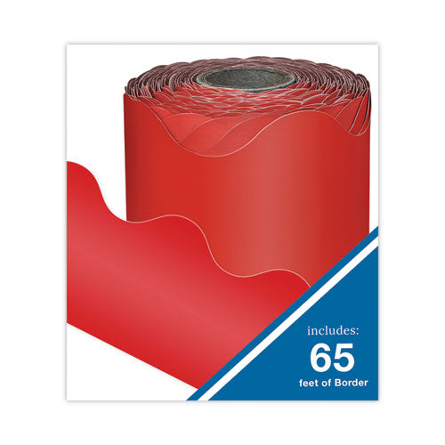 Rolled Scalloped Borders, 2.25" X 65 Ft, Red