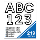 Ez Letter Combo Packs, White With Black Trim, 4"h, 219 Characters