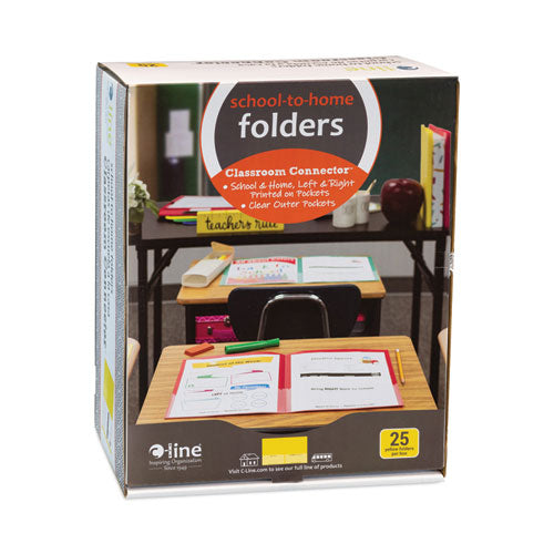 Classroom Connector Folders, 11 X 8.5, Yellow, 25/box