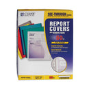 Vinyl Report Covers With Binding Bars, 0.13" Capacity,  8.5 X 11, Clear/clear, 50/box