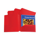 Two-pocket Heavyweight Poly Portfolio Folder, 3-hole Punch, 11 X 8.5, Red, 25/box