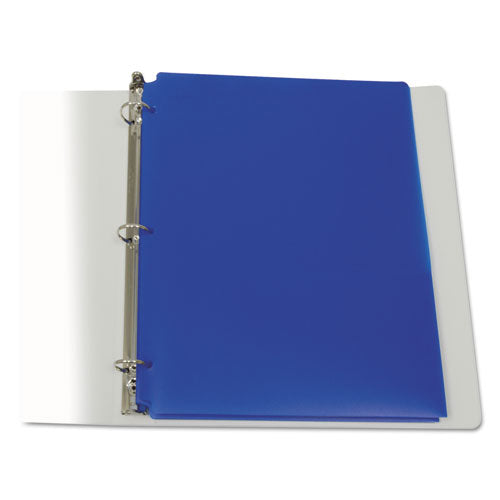 Two-pocket Heavyweight Poly Portfolio Folder, 3-hole Punch, 11 X 8.5, Blue, 25/box