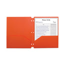 Two-pocket Heavyweight Poly Portfolio Folder, 3-hole Punch, 11 X 8.5, Orange, 25/box