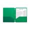 Two-pocket Heavyweight Poly Portfolio Folder, 3-hole Punch, 11 X 8.5, Green, 25/box