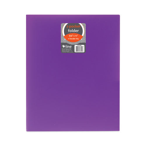 Two-pocket Heavyweight Poly Portfolio Folder, 11 X 8.5, Purple, 25/box