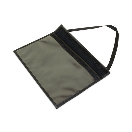 1-pocket Shop Ticket Holder W/strap And Black Stitching, 75-sheet, 9 X 12