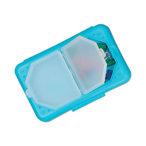 Storage Box, 5.43 X 8.25 X 2.43, Seafoam Green, Seaside Blue, Sunset Red, Sunny Yellow, 12/carton