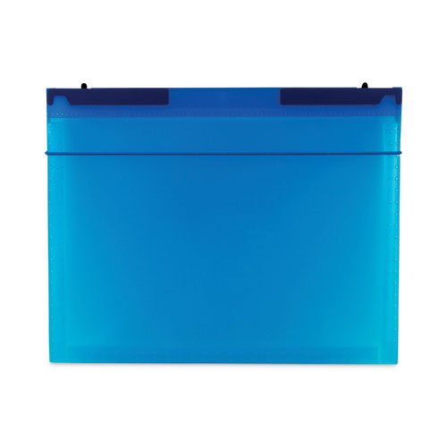 Expanding File With Hang Tabs, Pre-printed Index-tab Inserts, 12 Sections, 1" Capacity, Letter Size, 1/6-cut Tabs, Blue